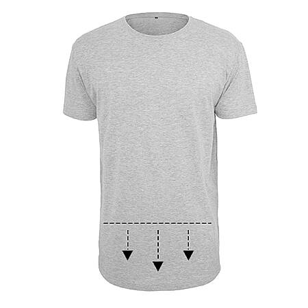 Pánské prodloužené triko Shaped Long Tee, světle šedé