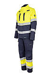 Nehořlavé antistatické pracovní kalhoty s laclem GOODPRO JAKUB Hi-Vis, navy blue