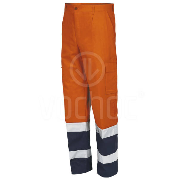 Dvoubarevné zimní výstražné pasové kalhoty Issa 8532, oranžové