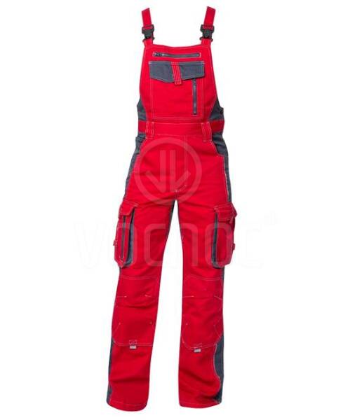 Montérkové pracovní laclové kalhoty Ardon VISION, červené (prodloužené)