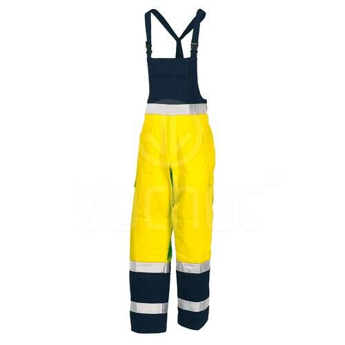 Dvoubarevné výstražné laclové kalhoty Issa 8435, žluté