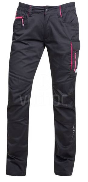 Dámské pracovní kalhoty Ardon FLORET, černo-růžová