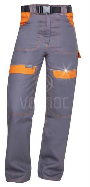 Dámské pracovní pasové kalhoty COOL TREND, šedo/oranžové