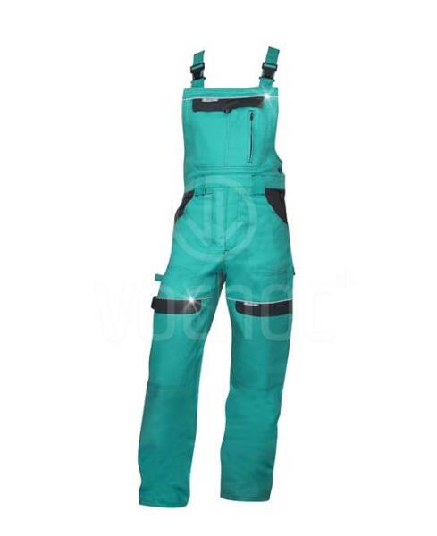 Montérkové pracovní laclové kalhoty COOL TREND, zeleno/černé (prodloužené)