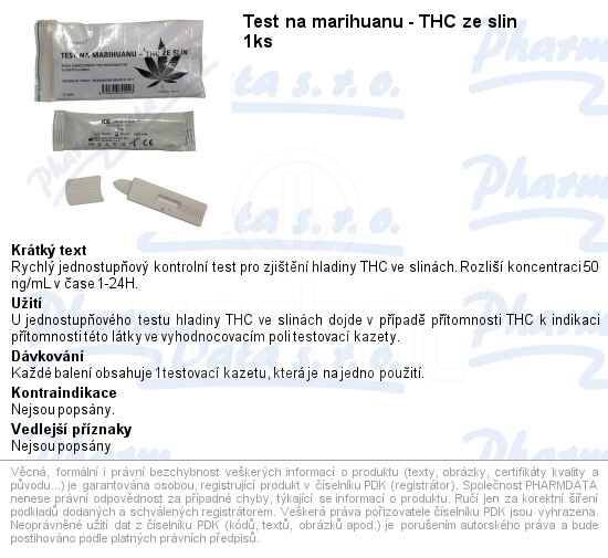 Drogový test na marihuanu (THC) ze slin