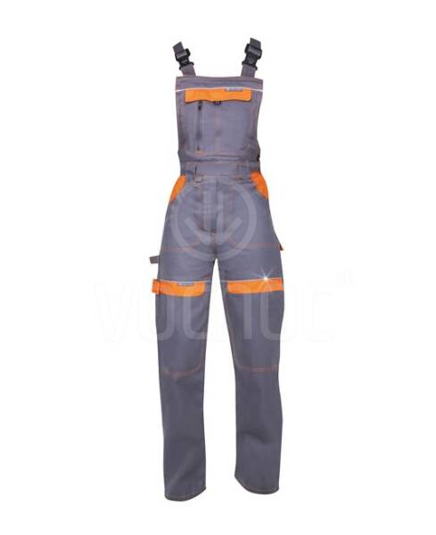 Dámské pracovní kalhoty s laclem COOL TREND, šedo/oranžové