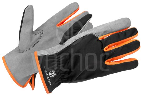 PM! Pracovní ochranné rukavice ProMacher CARPOS GLOVES, šedo-oranžové