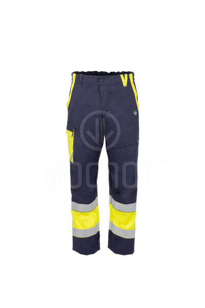 Nehořlavé antistatické pracovní kalhoty do pasu GOODPRO JAKUB Hi-Vis, navy blue