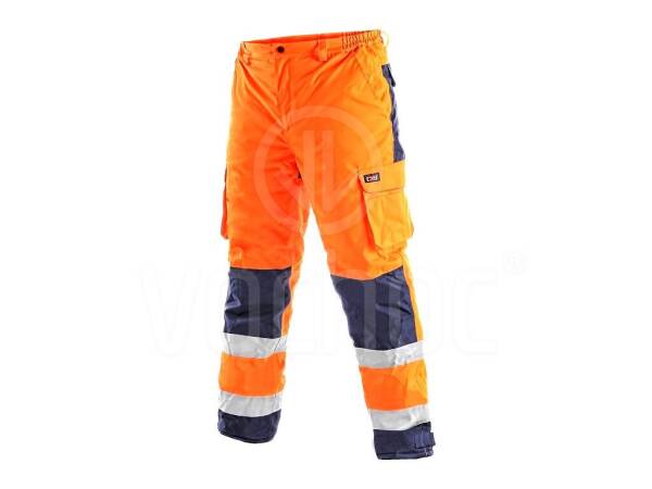 Pasové zateplené výstražné kalhoty CARDIFF, oranžové
