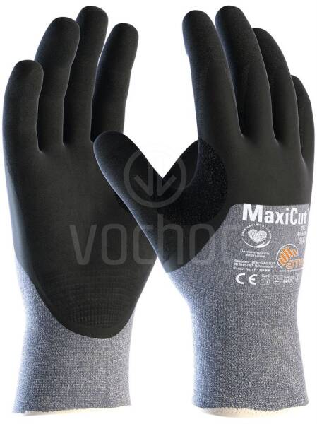 Povrstvené protiřezné rukavice ATG MaxiCut Oil CUT 4, 3/4 máčené