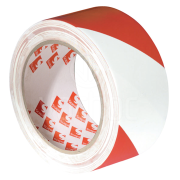 Šrafovaná bílo/červená značicí páska SCAPA, š.50mm