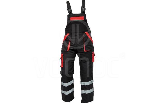 Montérkové zateplené kalhoty s laclem MAX REFLEX Winter, černá/červená