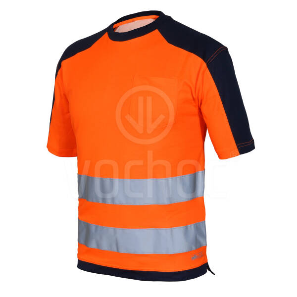 Výstražné pracovní dvoubarevné triko Issa 8186, oranžové