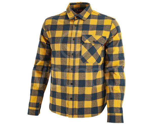Flanelová košile Bennon PIPPO SHIRT, ocher/blue