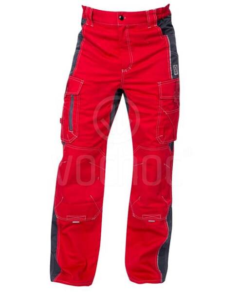 Montérkové pracovní pasové kalhoty Ardon VISION, červené (prodloužené)