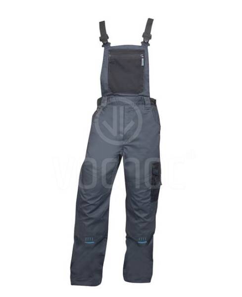 Montérkové pracovní kalhoty s laclem Ardon 4TECH, šedo/černé