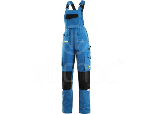 Dámské montérkové kalhoty s laclem CXS STRETCH,středně modrá-černá