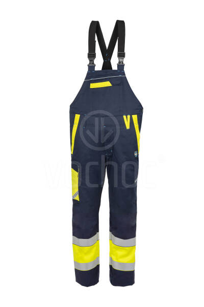 Nehořlavé antistatické pracovní kalhoty s laclem GOODPRO JAKUB Hi-Vis, navy blue