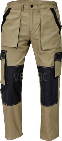 Letní montérkové pracovní kalhoty MAX SUMMER, písková/černá