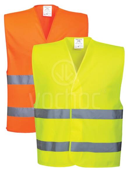 Výstražná vesta s dvěma pruhy, různé barvy