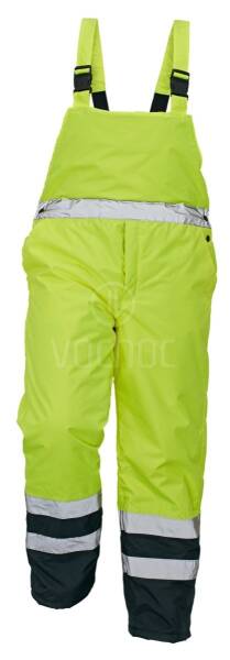 Zateplené voděodolné reflexní kalhoty PADSTOW, žluté