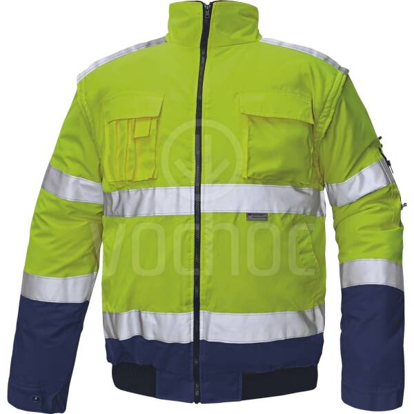 Zimní reflexní pilotka CLOVELLY 2 v 1, žlutá/navy