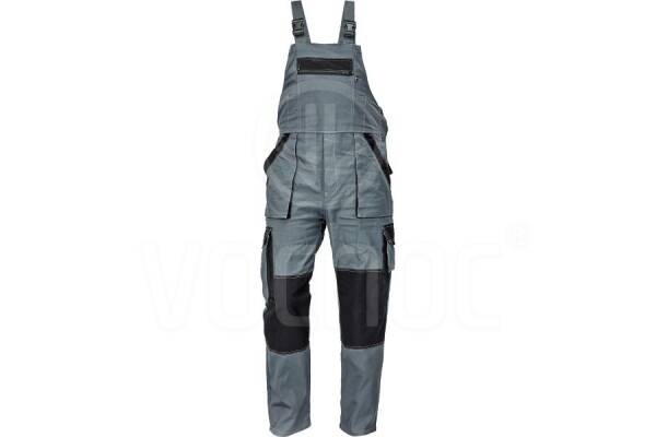 Letní montérkové pracovní kalhoty s laclem MAX SUMMER, antracit/černá