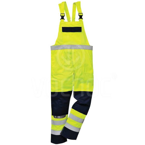 Multinormní laclové kalhoty Hi-Vis Portwest FR63, žlutá/navy