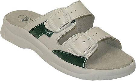 Pánské pantofle Santé, bílo- zelené