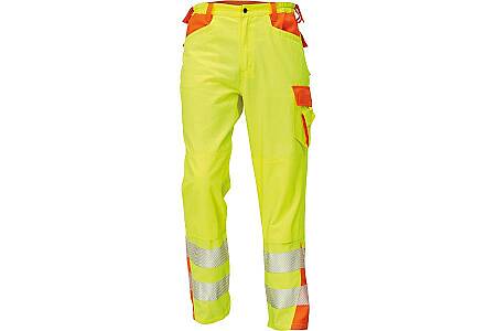 Výstražné dvoubarevné kalhoty CRV LATTON, HV žluto-oranžové