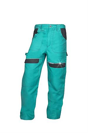 Montérkové pracovní pasové kalhoty COOL TREND, zeleno/černé (prodloužené)