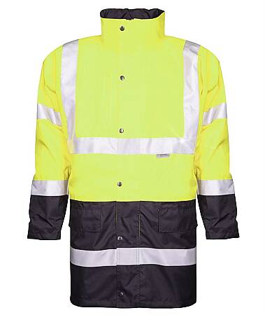 Zimní reflexní dvoubarevná bunda 4v1 HI-VIZ, žlutá