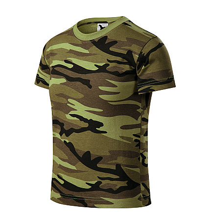 Dětské maskované triko Malfini CAMOUFLAGE 149, zeleno-hnědé