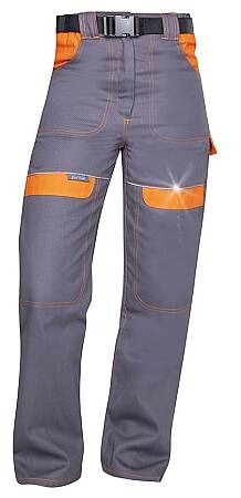 Dámské pracovní pasové kalhoty COOL TREND, šedo/oranžové
