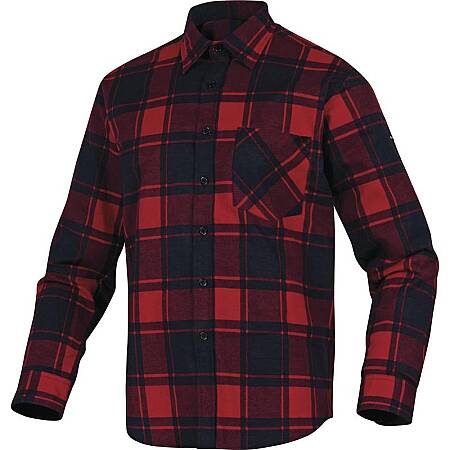 Pracovní flanelová košile s dlouhým rukávem RUBY, červeno-černá