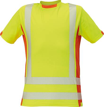 Výstražné dvoubarevné triko CRV LATTON T-SHIRT, HV žluto-oranžové