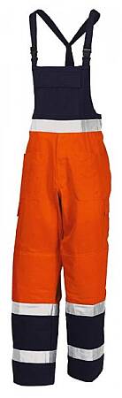 Dvoubarevné výstražné laclové kalhoty Issa 8435, oranžové
