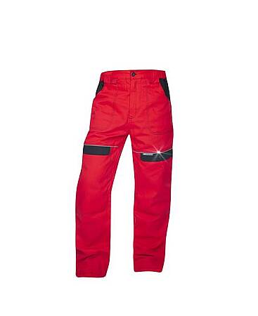 Montérkové pracovní pasové kalhoty COOL TREND, červeno/černé (prodloužené)
