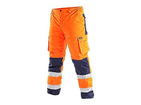 Pasové zateplené výstražné kalhoty CARDIFF, oranžové