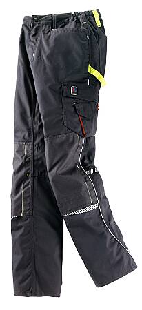 Pracovní montérkové kalhoty do pasu Terrax 20312, černo- limetkové