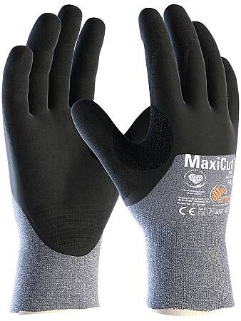 Povrstvené protiřezné rukavice ATG MaxiCut Oil CUT 4, 3/4 máčené