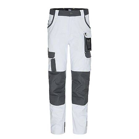 Pracovní montérkové kalhoty Nine Worths CARY 1254, bílá/šedá