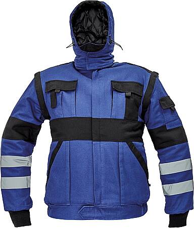 Montérková zateplená bunda MAX REFLEX Winter 2 v 1, modrá/černá