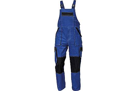 Letní montérkové pracovní kalhoty s laclem MAX SUMMER, modrá/černá