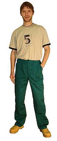 Pasové montérkové kalhoty KLASIK, zelené