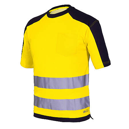 Výstražné pracovní dvoubarevné triko Issa 8186, žluté
