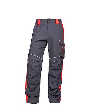 Montérkové kalhoty do pasu Ardon NEON, šedo-červené