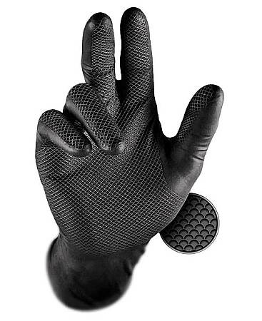 Silné jednorázové rukavice pro mechaniky Grippaz, nitrilové, 50 ks