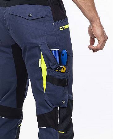 Montérkové pracovní kalhoty s laclem Ardon 4Xstretch, tmavě modré