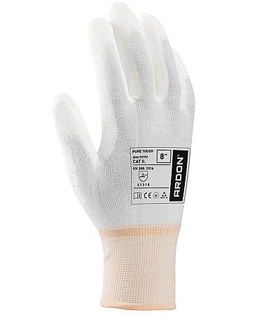 Povrstvené rukavice PURE TOUCH, bílé